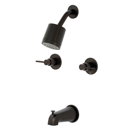 Kingston Brass Tub and Shower Faucet, Oil Rubbed Bronze, Wall Mount KBX8145NDL